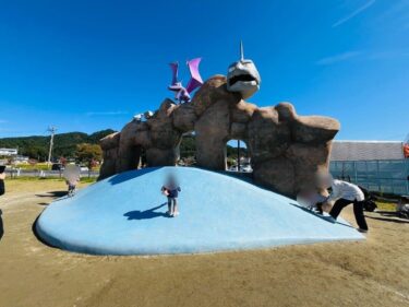 岩手県久慈市【イシツブテ公園】いわタイプのポケモンたちが遊具に！イシツブテのシーソーが最高にイケてる♪